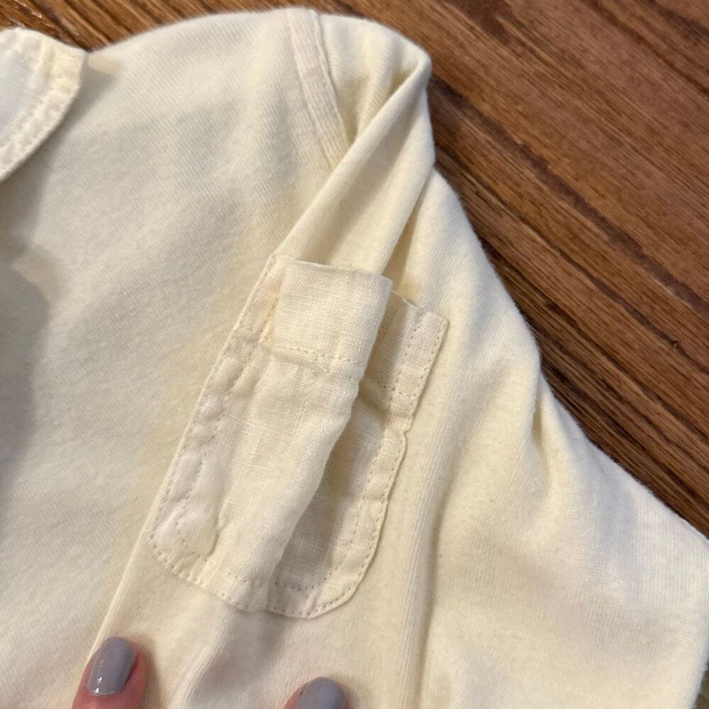 Lauren Ralph Lauren ivory collared polo shirt size m petite - Picture 8 of 9